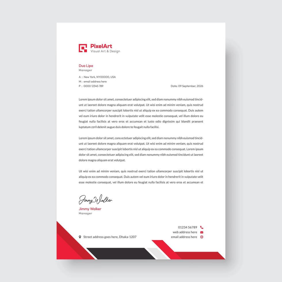 Professional corporate modern letterhead design, creative modern letter head design template vector