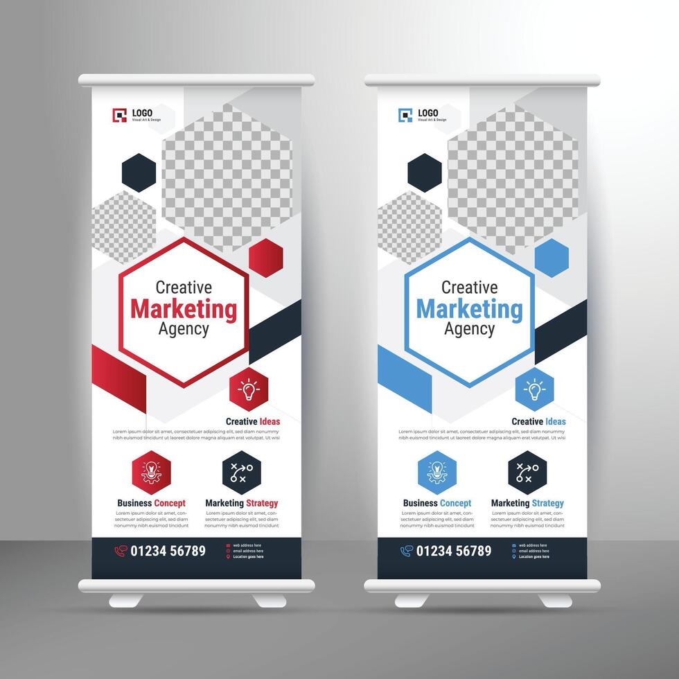 Digital Marketing Agency Rollup Banner Design vector