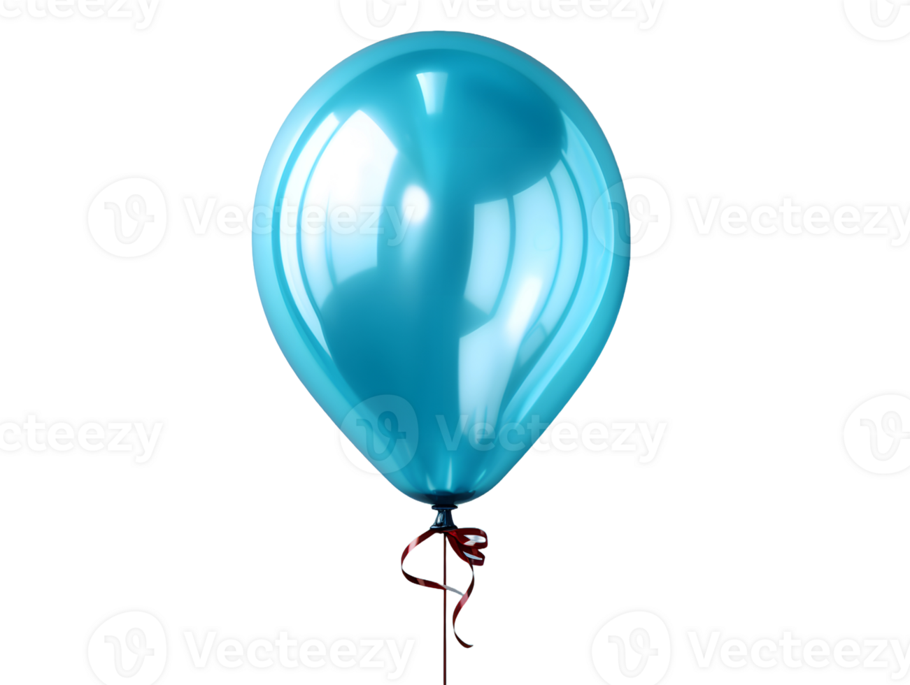AI generated Blue Helium Balloon Floating on Transparent Background Background. Generative Ai png