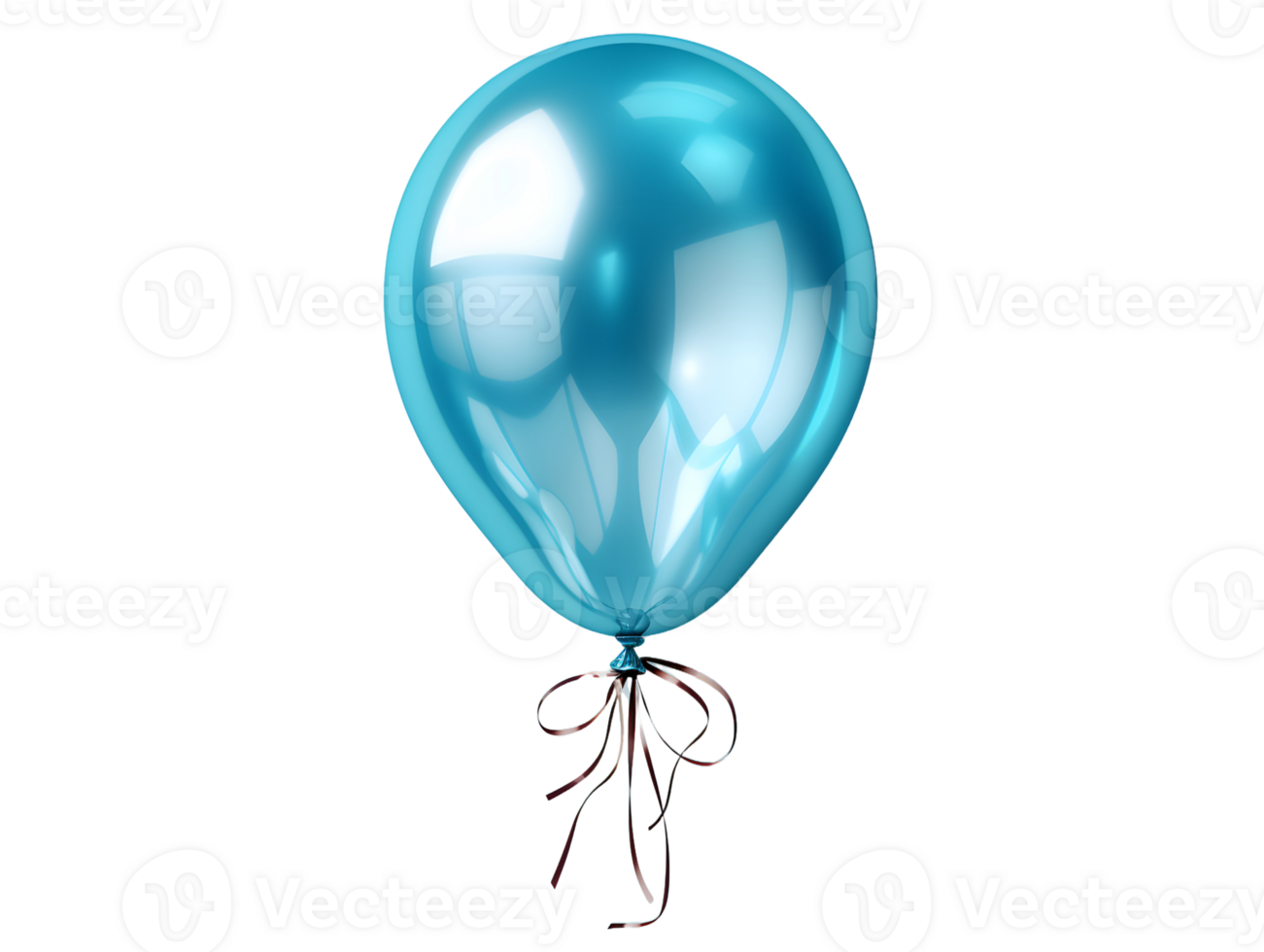 AI generated Blue Helium Balloon Floating on Transparent Background Background. Generative Ai png