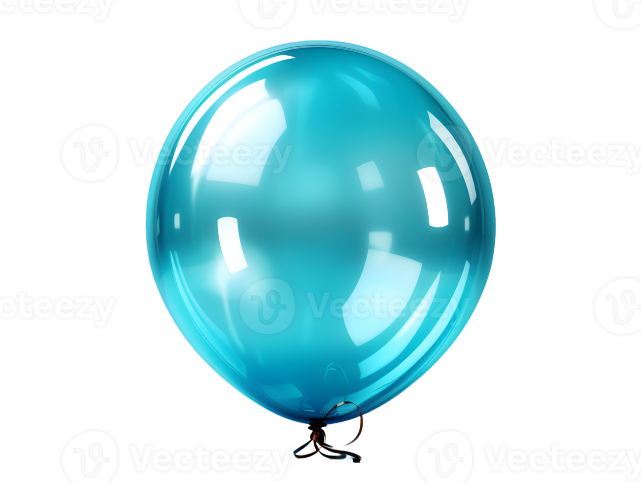 ai genererad blå helium ballong flytande på transparent bakgrund bakgrund. generativ ai png