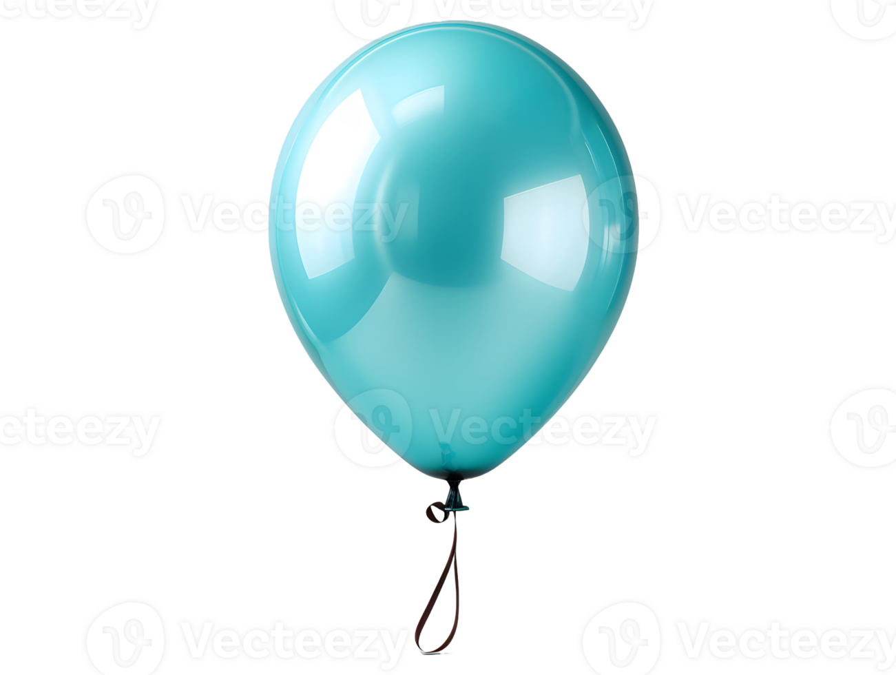 ai genererad blå helium ballong flytande på transparent bakgrund bakgrund. generativ ai png