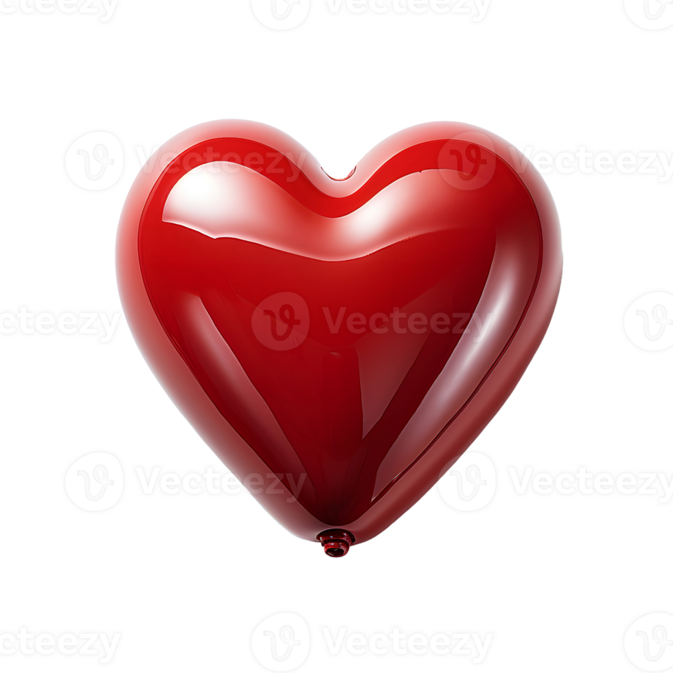 AI generated Red Heart Balloon Isolated on Transparent Background. Generative Ai png
