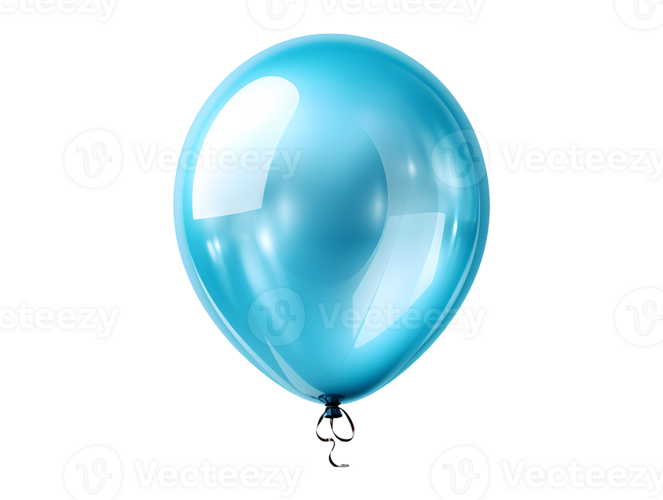 ai genererad blå helium ballong flytande på transparent bakgrund bakgrund. generativ ai png