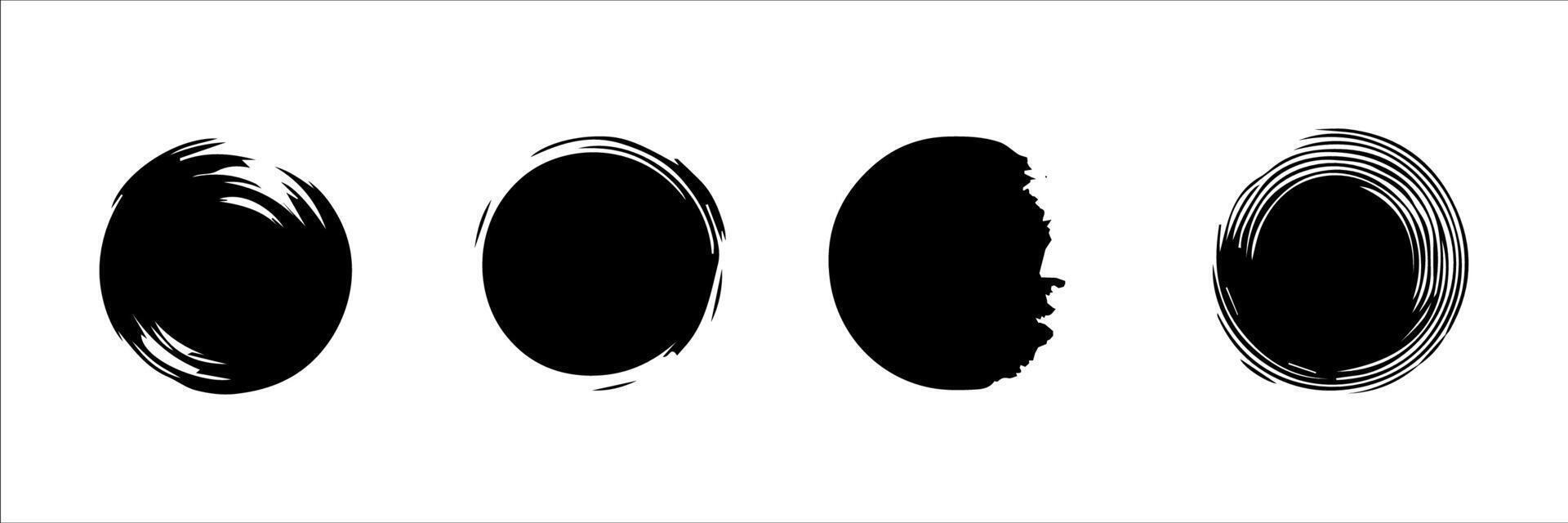 Vector set of grunge circle brush