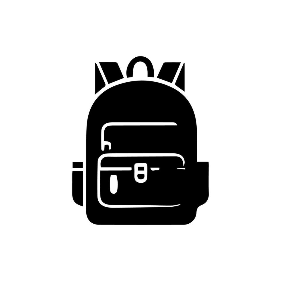 Backpack icon. School bag. Vector icon isolated on white background.