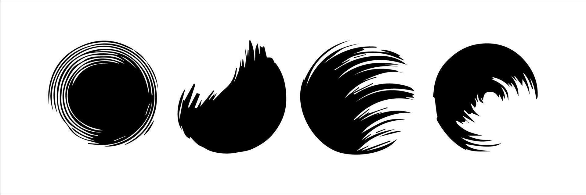 Vector set of grunge circle brush