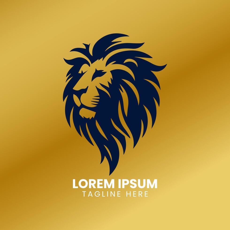 Lion Gold logo design vector template
