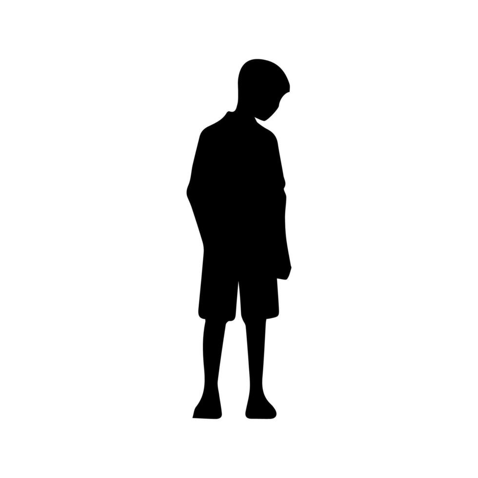 Alone boy sad Silhouette of Very sad man Free Vector