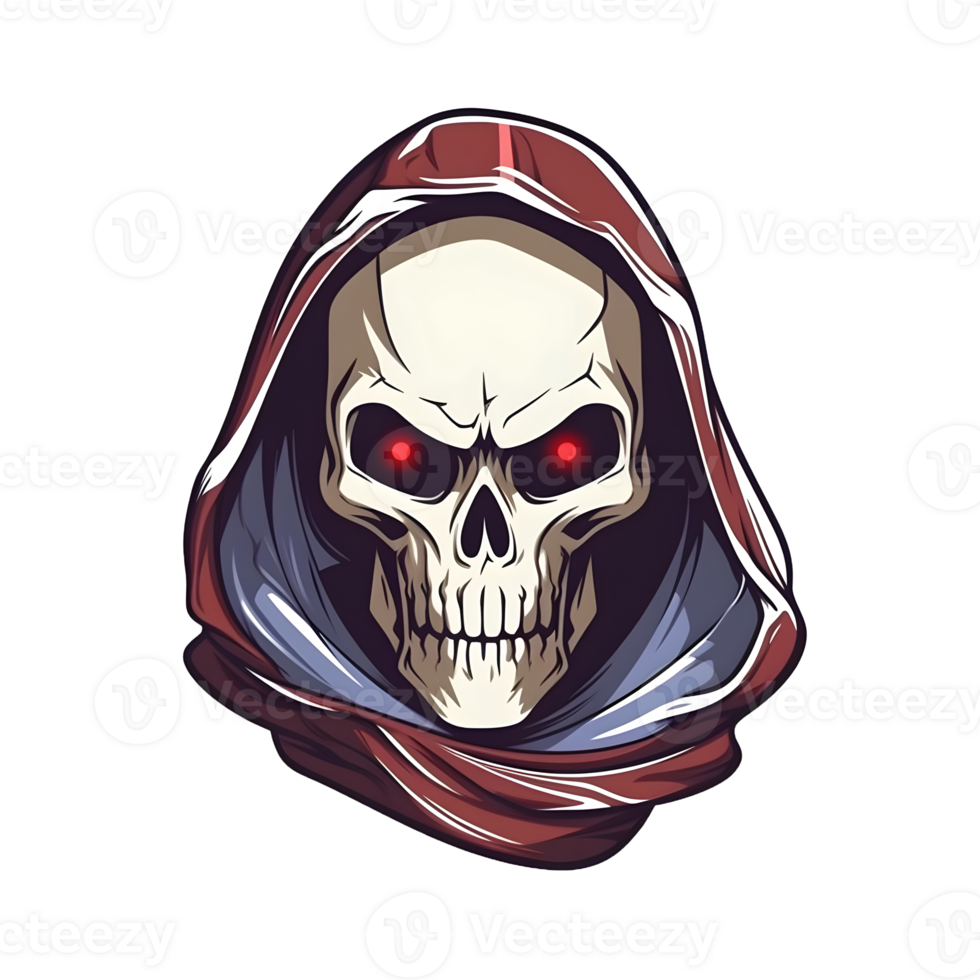 AI generated Assassin Skull Logo or Emblem Illustration Isolated on Transparent Background. Skull with Headscarf Illustration. Generative Ai png