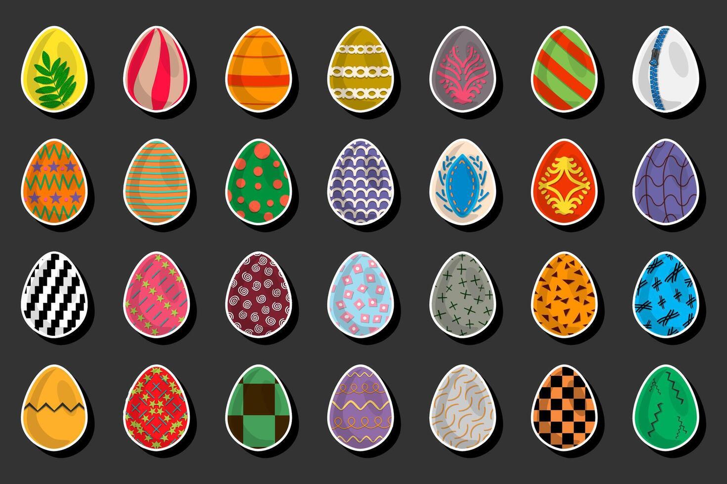 Illustration on theme celebration holiday Easter with hunt colorful bright eggs vector