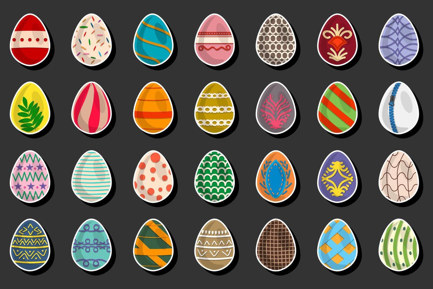Illustration on theme celebration holiday Easter with hunt colorful bright eggs vector