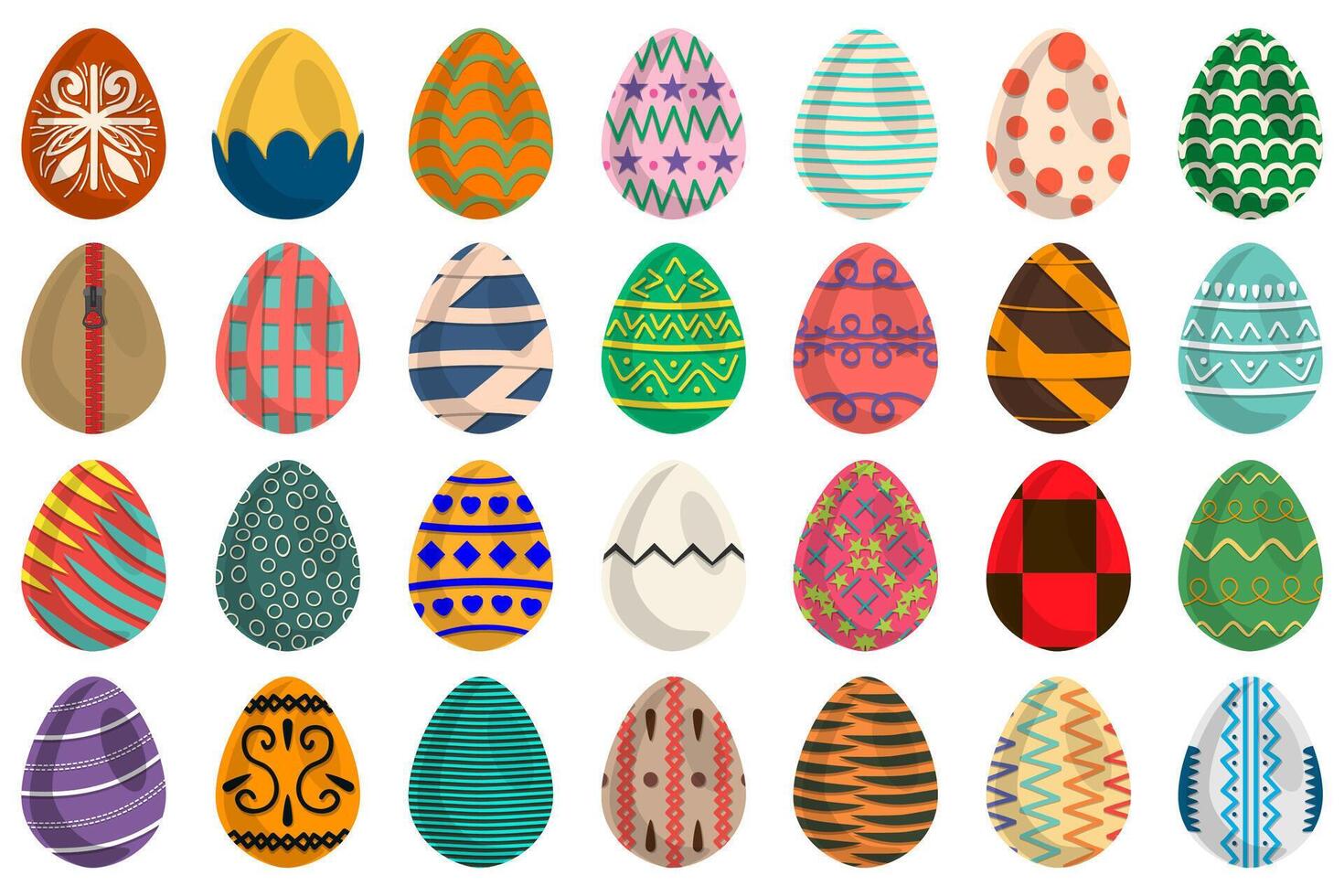 Illustration on theme celebration holiday Easter with hunt colorful bright eggs vector