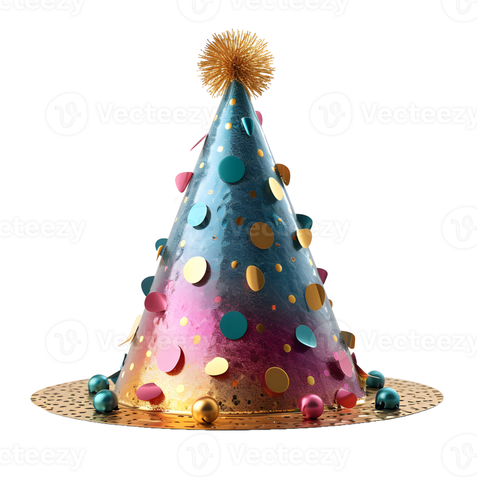 AI generated Colorful Party Hat Isolated on Transparent Background. Birthday Cap. Generative Ai png