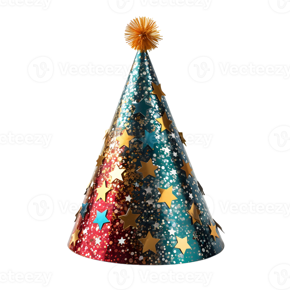 AI generated Colorful Party Hat Isolated on Transparent Background. Birthday Cap. Generative Ai png