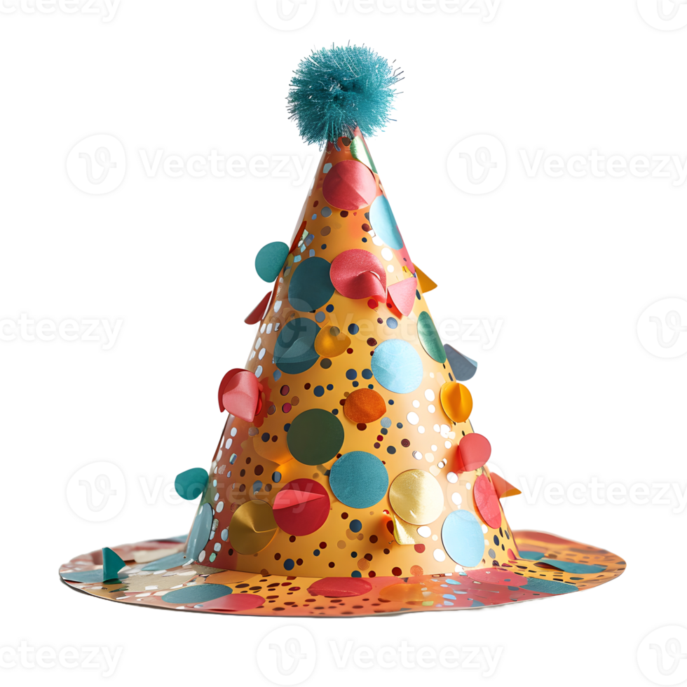 AI generated Colorful Party Hat Isolated on Transparent Background. Birthday Cap. Generative Ai png