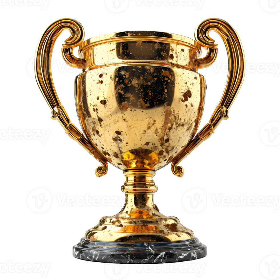 AI generated Luxurious Gold Champion Trophy Cup Isolated on a Transparent Background. Generative Ai png