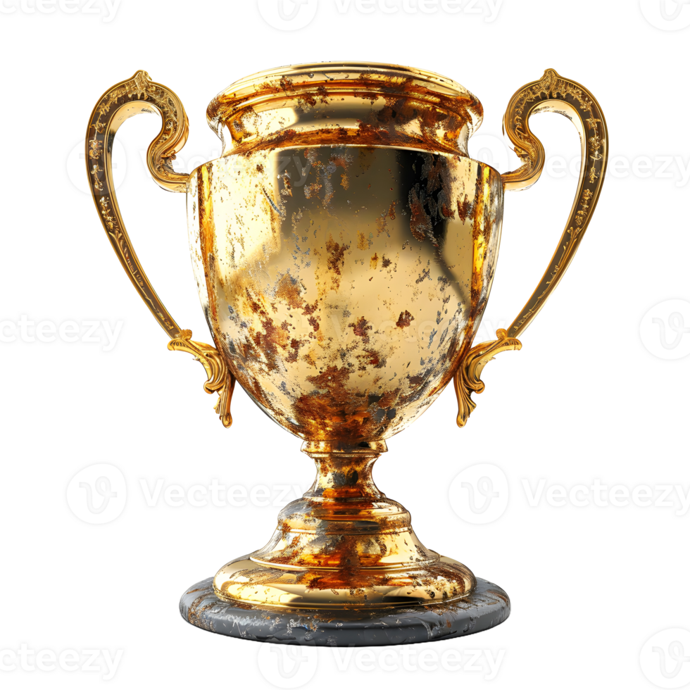AI generated Luxurious Gold Champion Trophy Cup Isolated on a Transparent Background. Generative Ai png