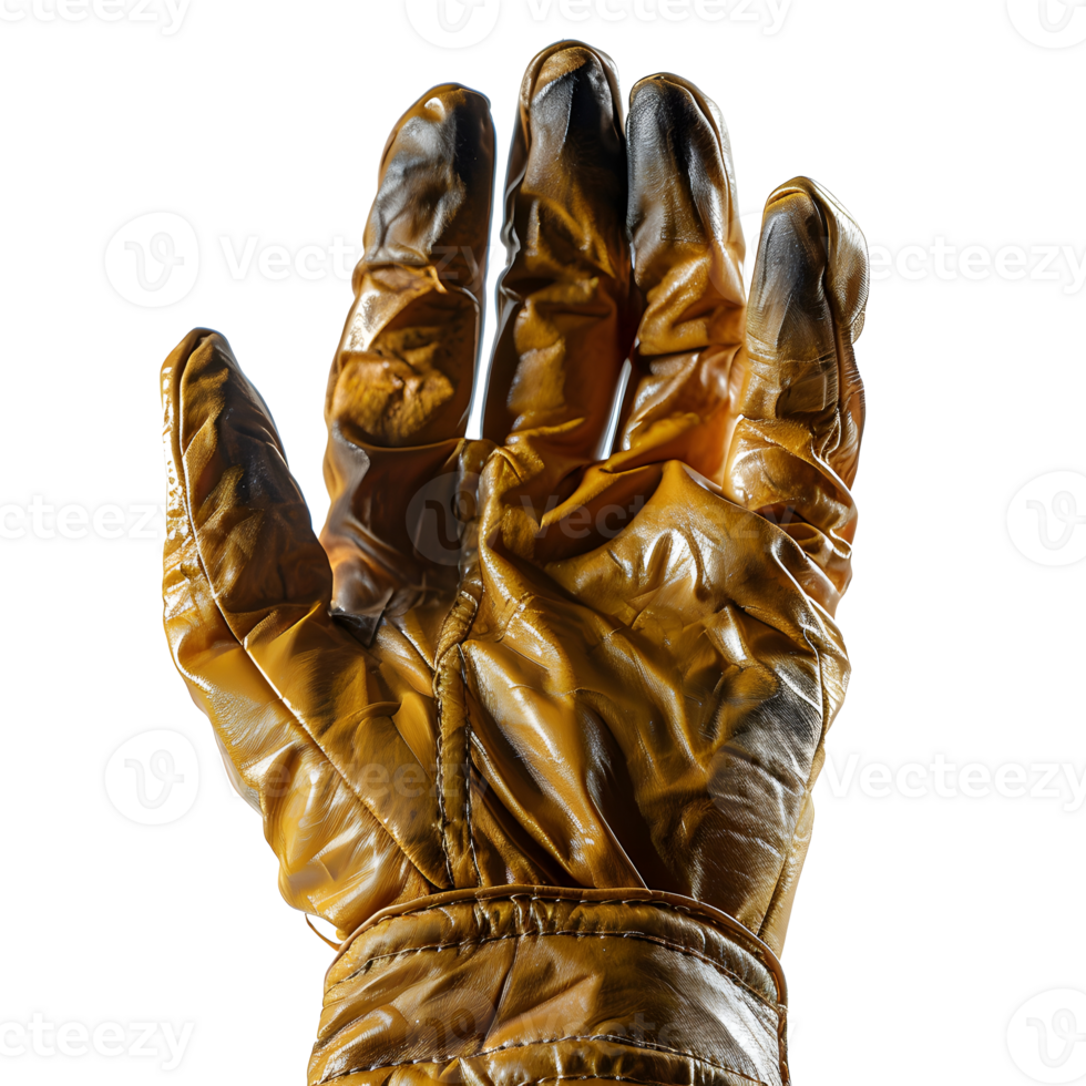 AI generated Heat Resistant Welding Gloves Isolated on Transparent background. Fire Fighter Gloves. Generative Ai png