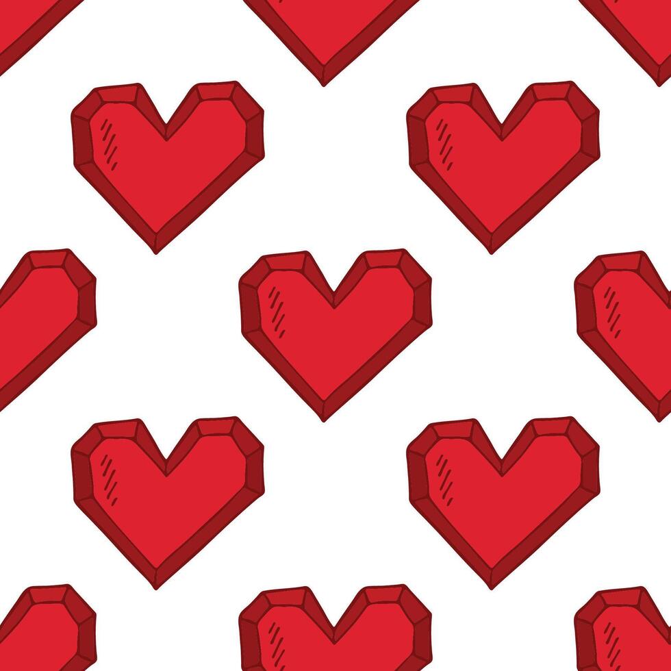 Seamless pattern with hand drawn heart doodle for decorative print, wrapping paper, greeting cards and fabric vector