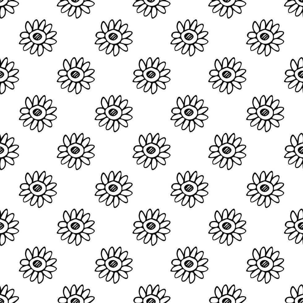 Summer seamless pattern with flowers doodle for decorative print, wrapping paper, greeting cards, wallpaper and fabric vector