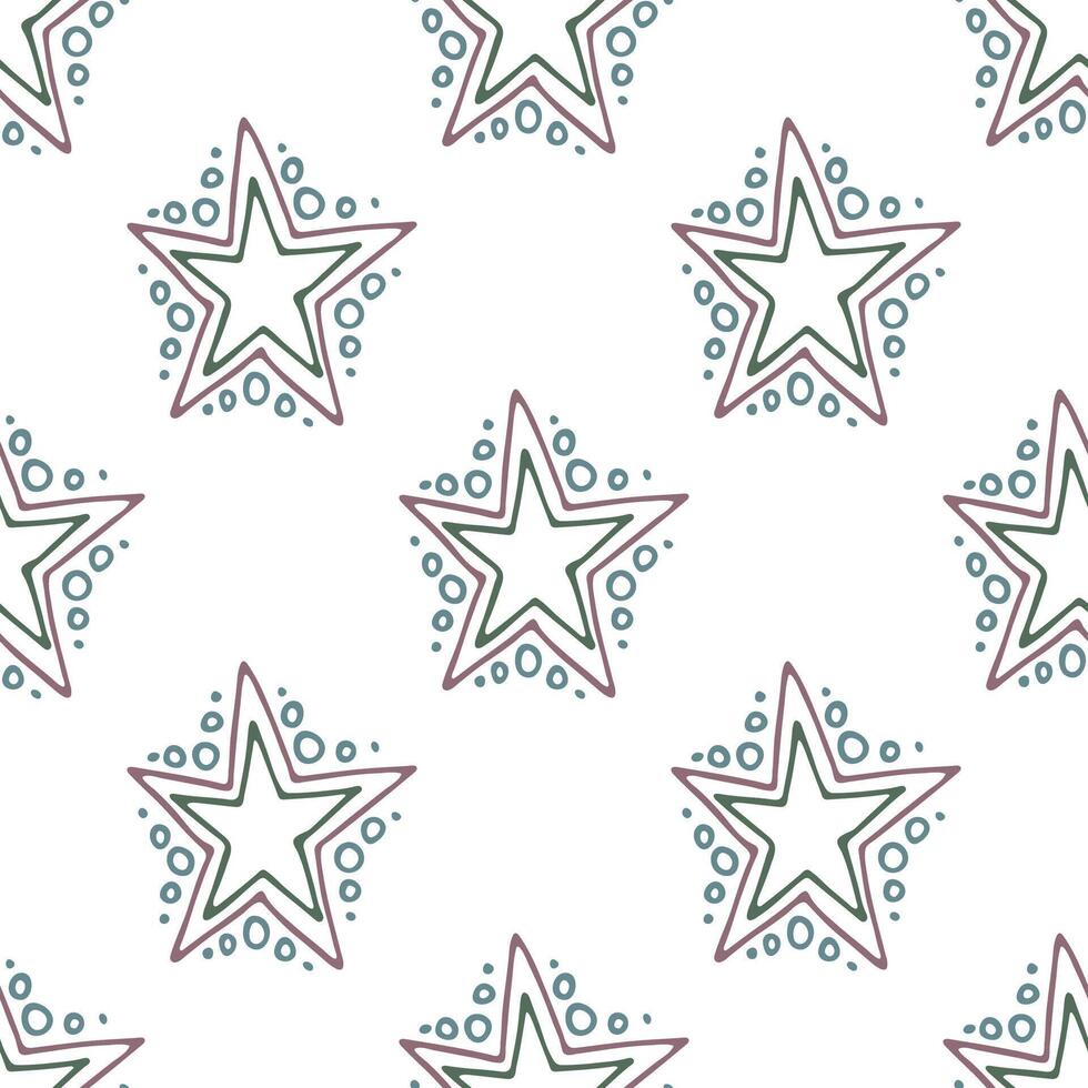Seamless pattern with cute stars doodle for decorative print, wrapping paper, greeting cards, wallpaper and fabric vector
