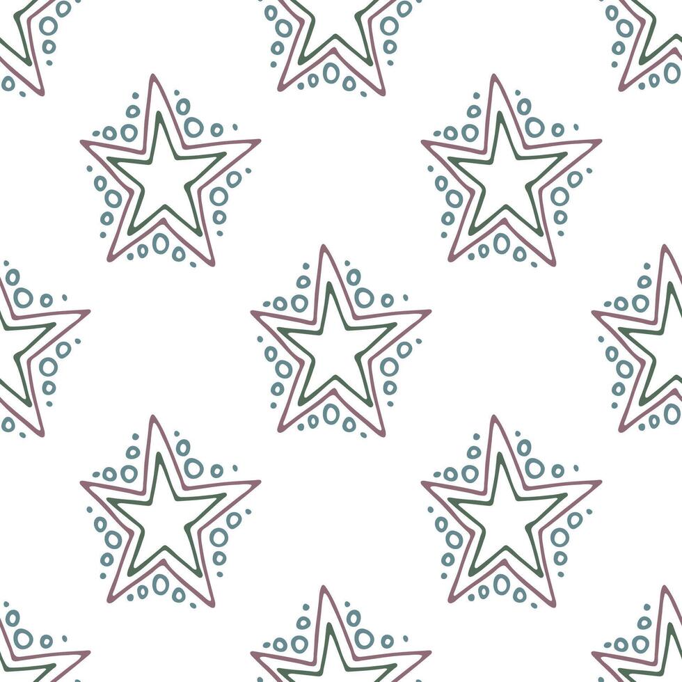 sin costura modelo con linda estrellas garabatear para decorativo imprimir, envase papel, saludo tarjetas, fondo de pantalla y tela vector