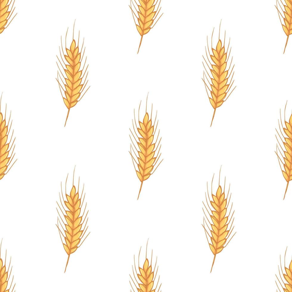 Seamless pattern with wheat doodle for decorative print, wrapping paper, greeting cards, wallpaper and fabric vector