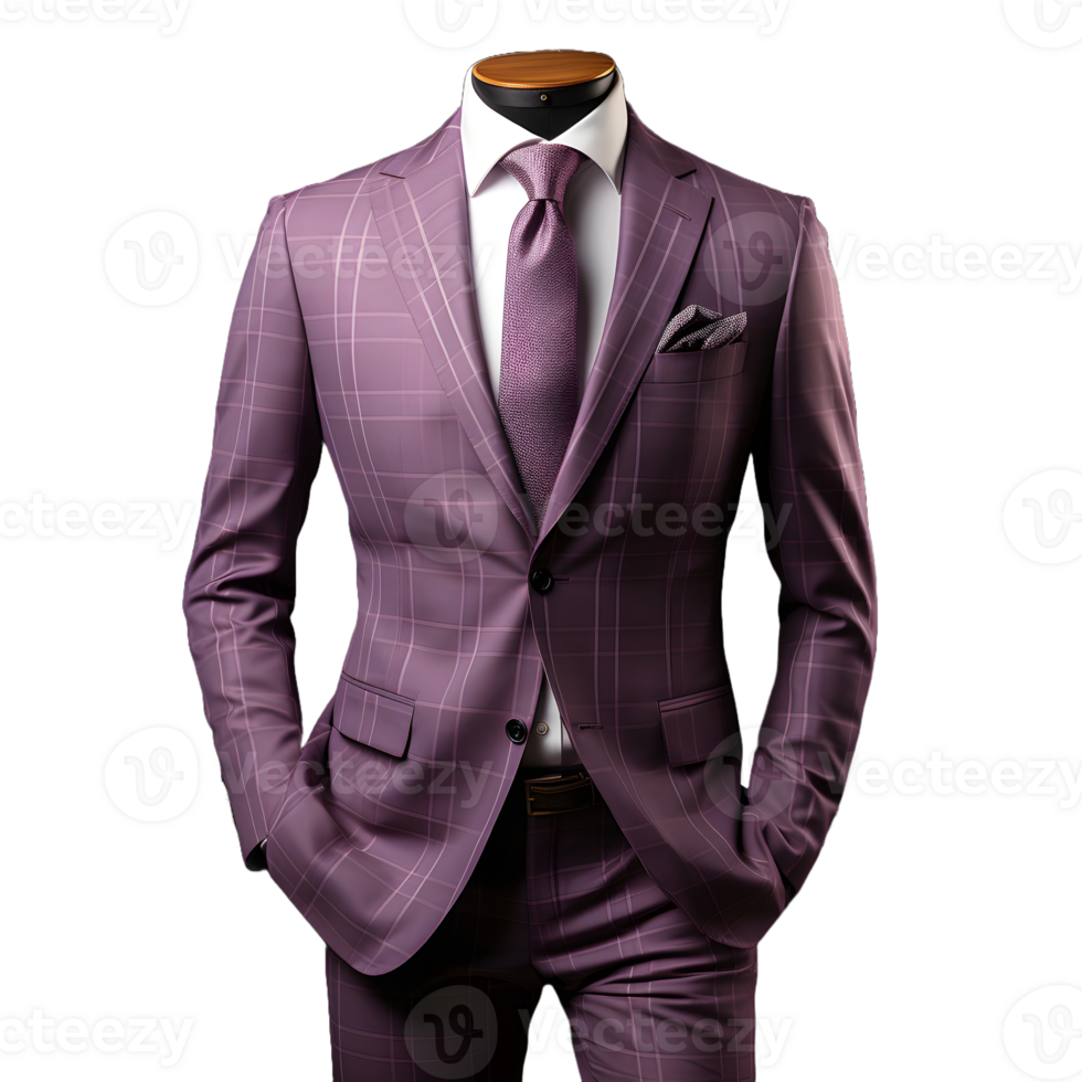 AI generated Elegant Purple Men's Formal Suit Isolated on Transparent  Background. Generative Ai png