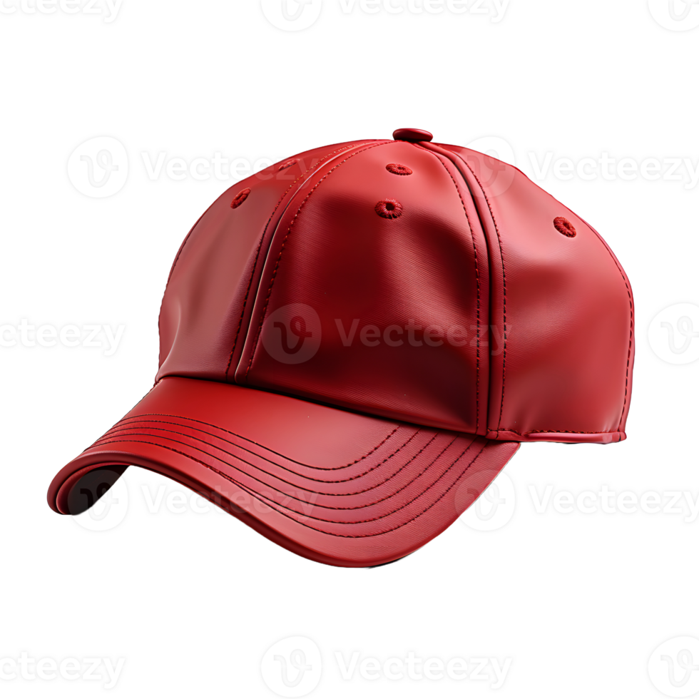 AI generated Close-up of Sports Red Cap Isolated on Transparent Background. Generative Ai png