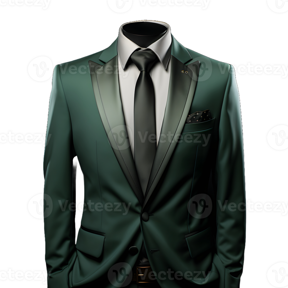 AI generated Elegant Tosca Men's Formal Suit Isolated on Transparent Background. Generative Ai png