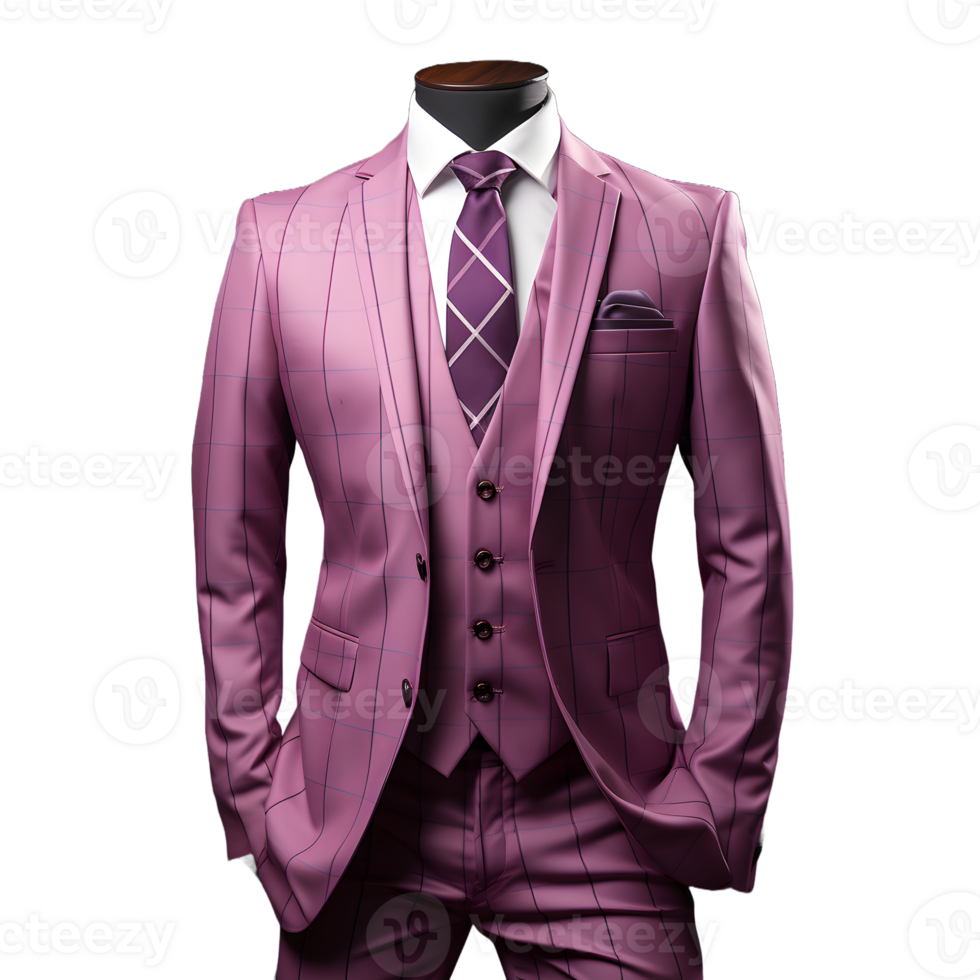 AI generated Elegant Purple Men's Formal Suit Isolated on Transparent  Background. Generative Ai png