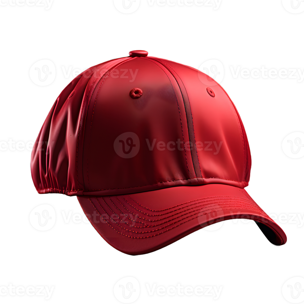 AI generated Close-up of Sports Red Cap Isolated on Transparent Background. Generative Ai png