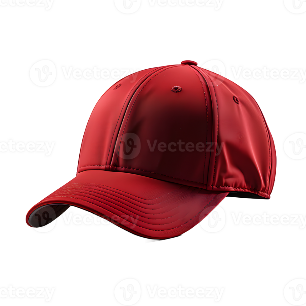 AI generated Close-up of Sports Red Cap Isolated on Transparent Background. Generative Ai png