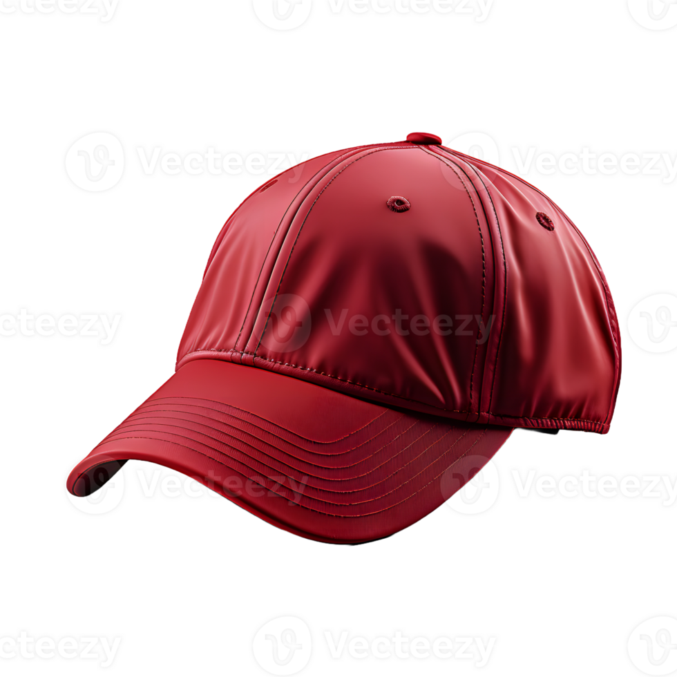 AI generated Close-up of Sports Red Cap Isolated on Transparent Background. Generative Ai png