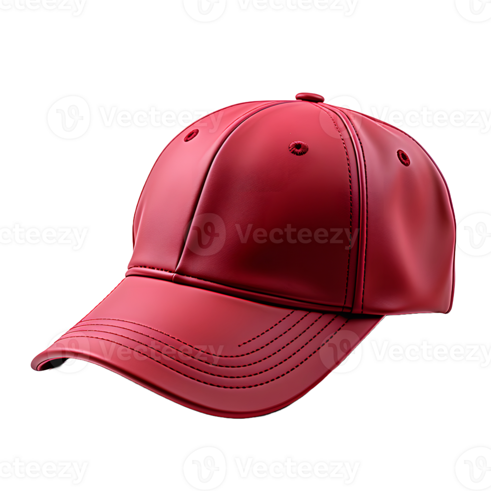 AI generated Close-up of Sports Red Cap Isolated on Transparent Background. Generative Ai png