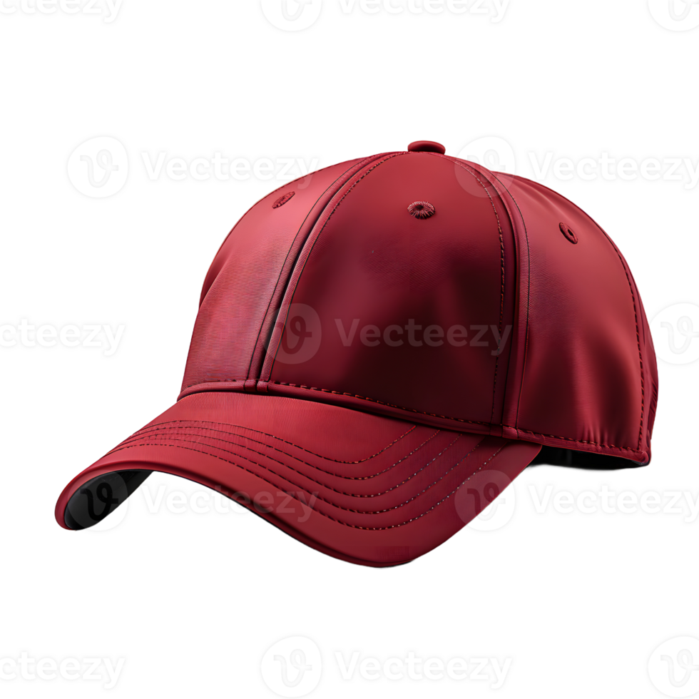 AI generated Close-up of Sports Red Cap Isolated on Transparent Background. Generative Ai png