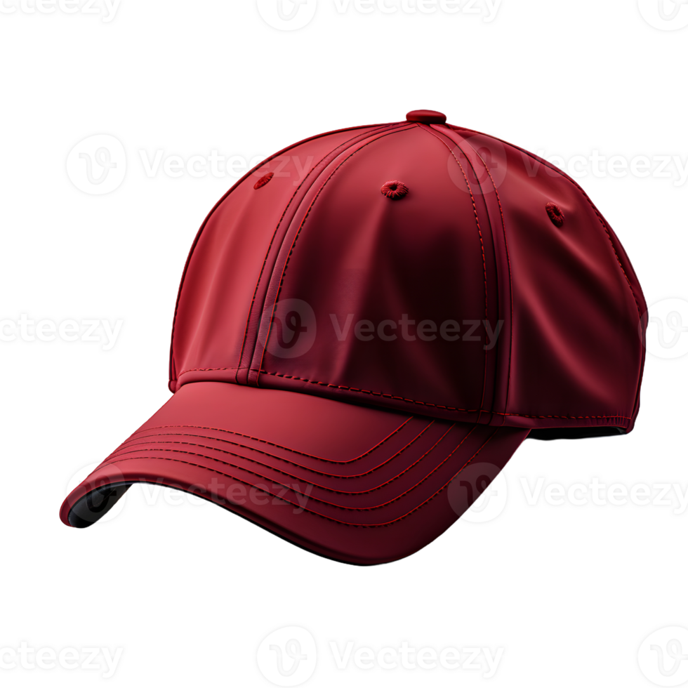 AI generated Close-up of Sports Red Cap Isolated on Transparent Background. Generative Ai png