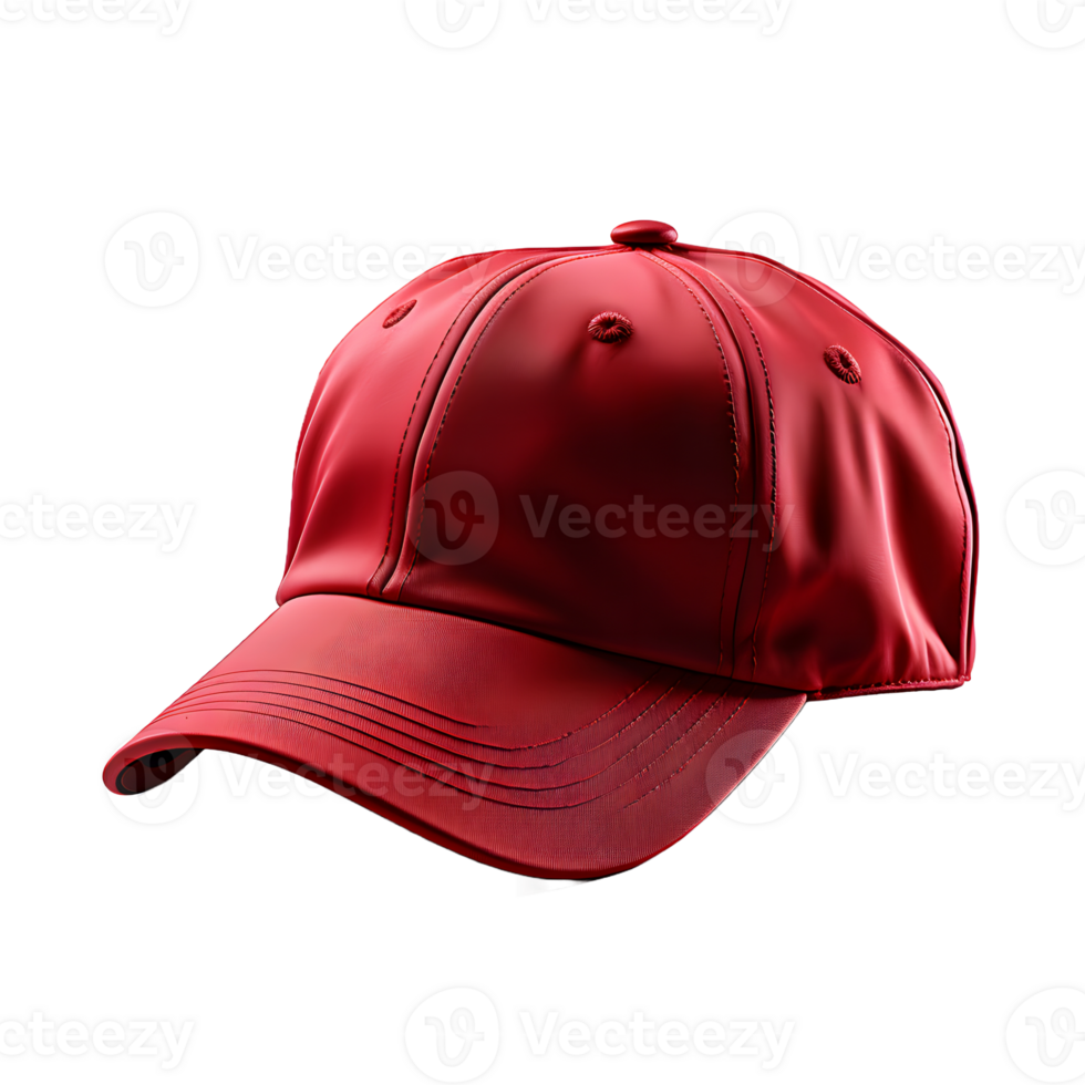 AI generated Close-up of Sports Red Cap Isolated on Transparent Background. Generative Ai png