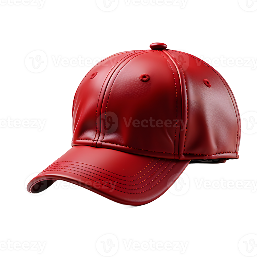 AI generated Close-up of Sports Red Cap Isolated on Transparent Background. Generative Ai png