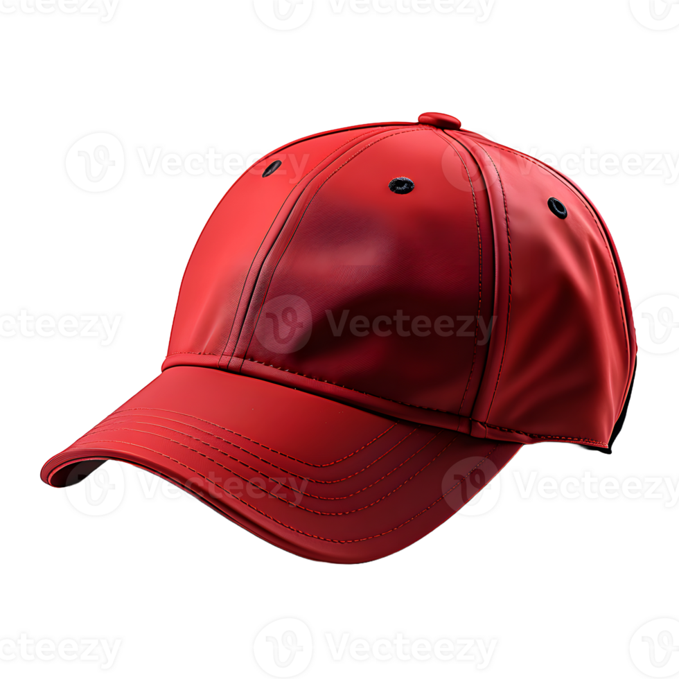 AI generated Close-up of Sports Red Cap Isolated on Transparent Background. Generative Ai png