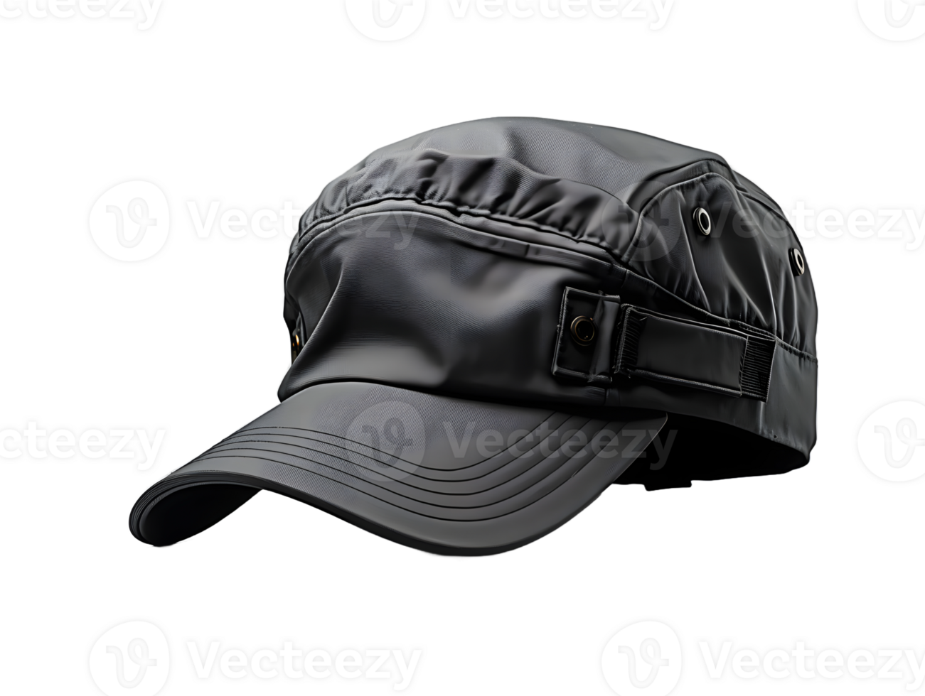 AI generated Dark Gray Military Cap Isolated on Transparent Background. Army Commando Hat. Generative Ai png