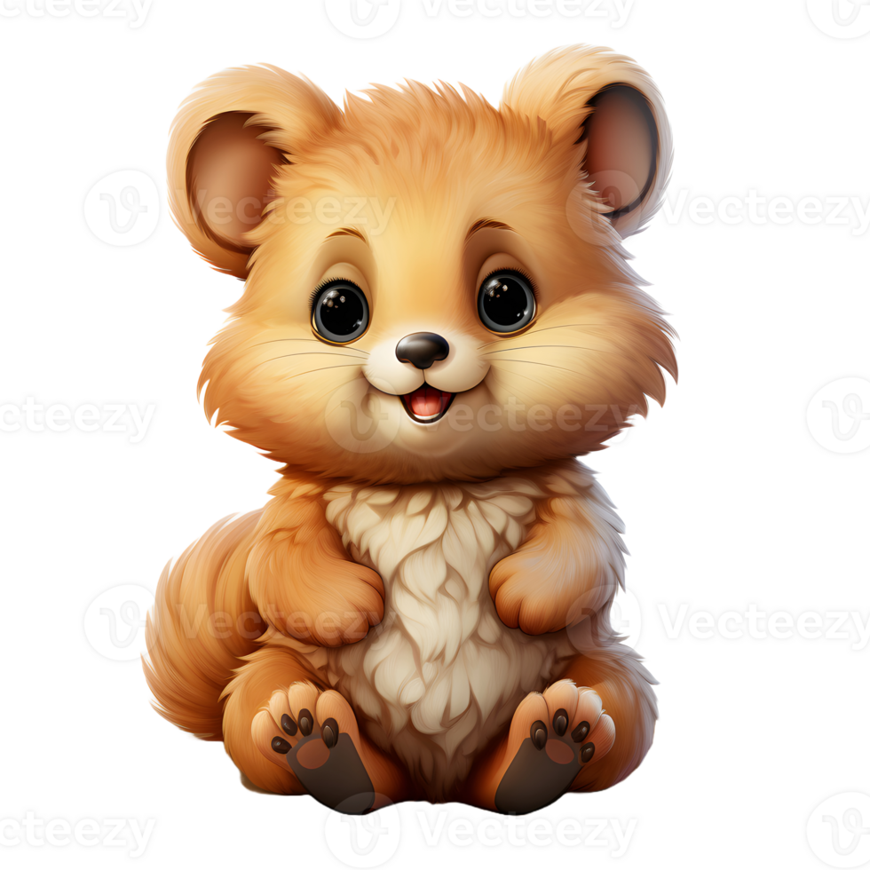 AI generated Cute Quokka Cartoon Illustration Isolated on Transparent Background. Generative Ai png