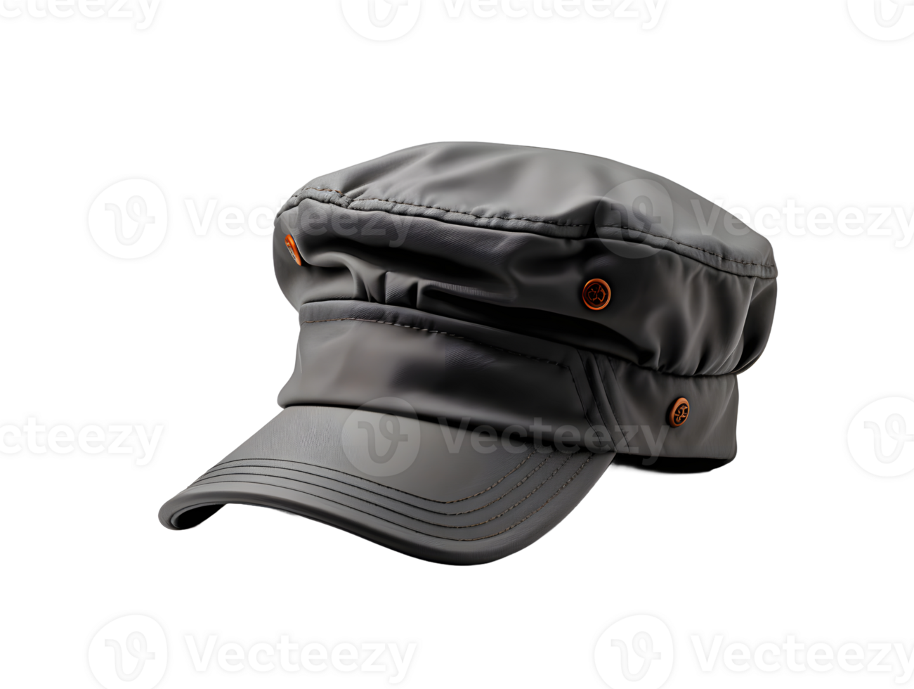 AI generated Dark Gray Military Cap Isolated on Transparent Background. Army Commando Hat. Generative Ai png