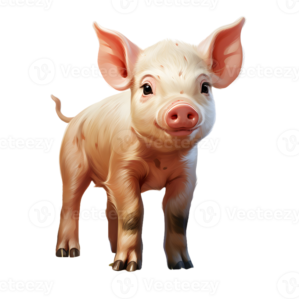 AI generated Cute Little Pig Cartoon Illustration. Generative Ai png