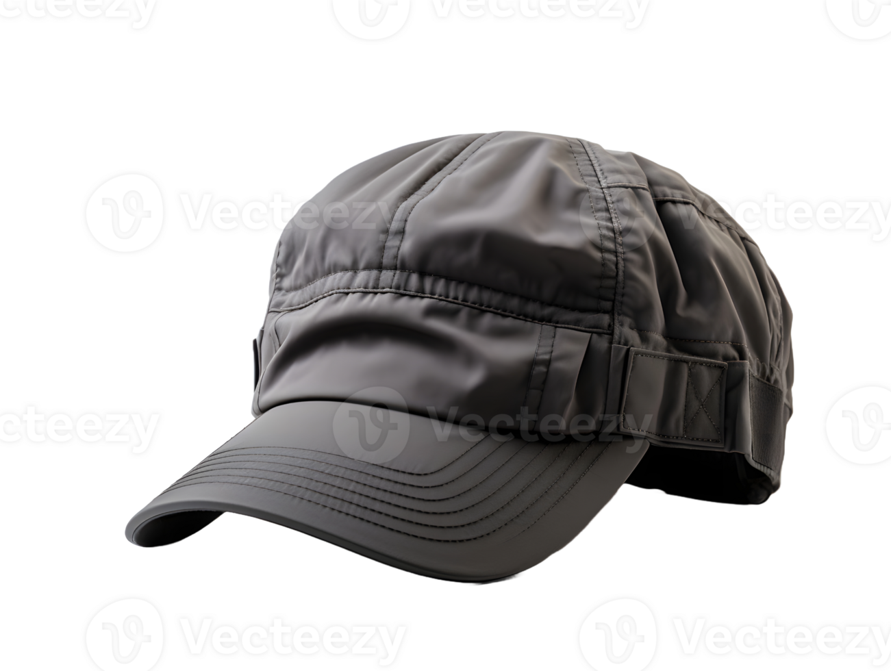 AI generated Dark Gray Military Cap Isolated on Transparent Background. Army Commando Hat. Generative Ai png