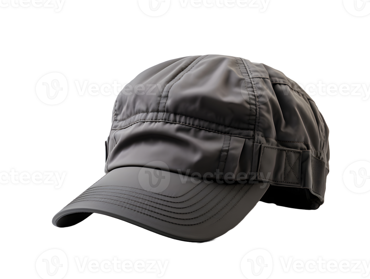 AI generated Dark Gray Military Cap Isolated on Transparent Background. Army Commando Hat. Generative Ai png