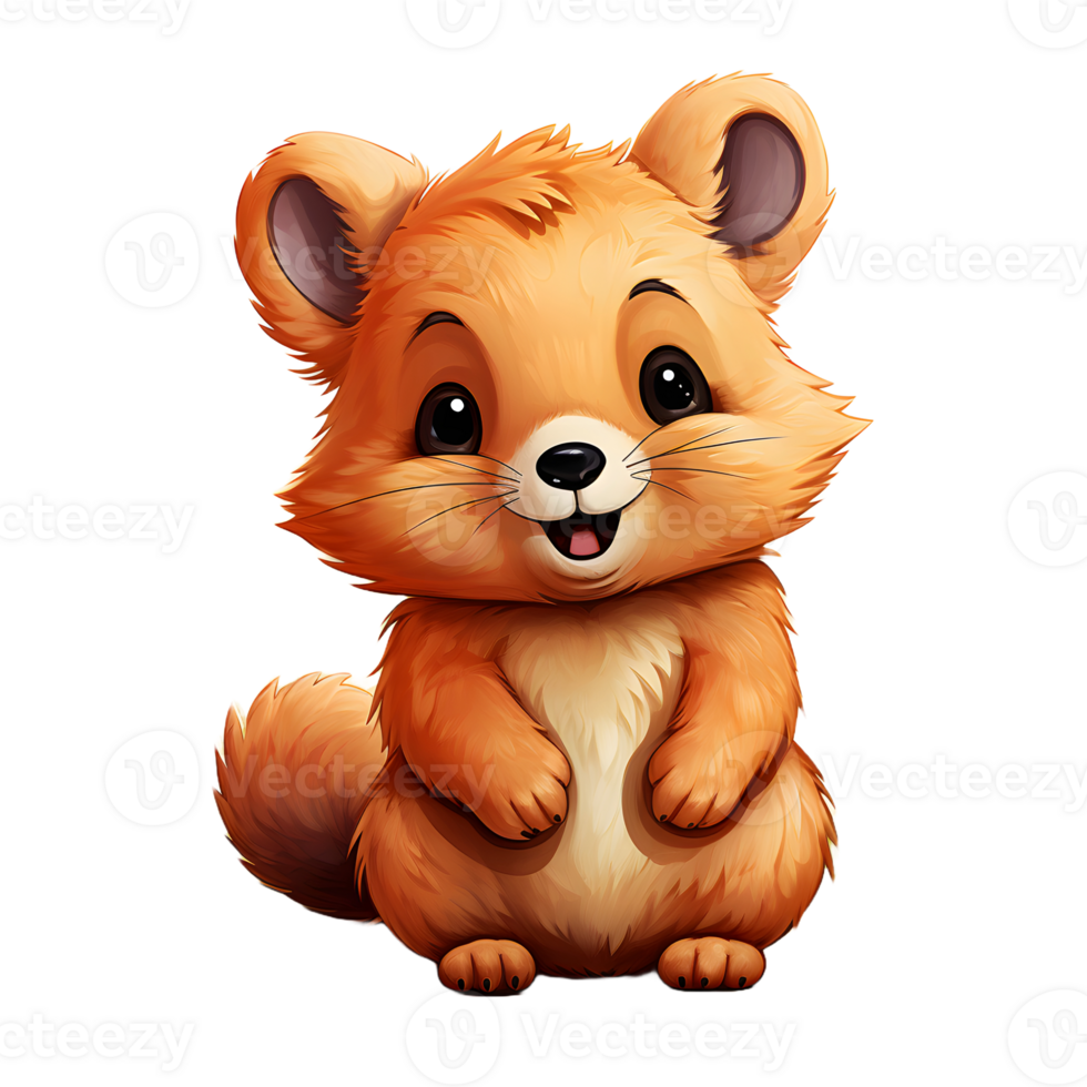 AI generated Cute Quokka Cartoon Illustration Isolated on Transparent Background. Generative Ai png