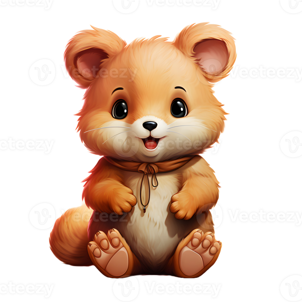 AI generated Cute Quokka Cartoon Illustration Isolated on Transparent Background. Generative Ai png