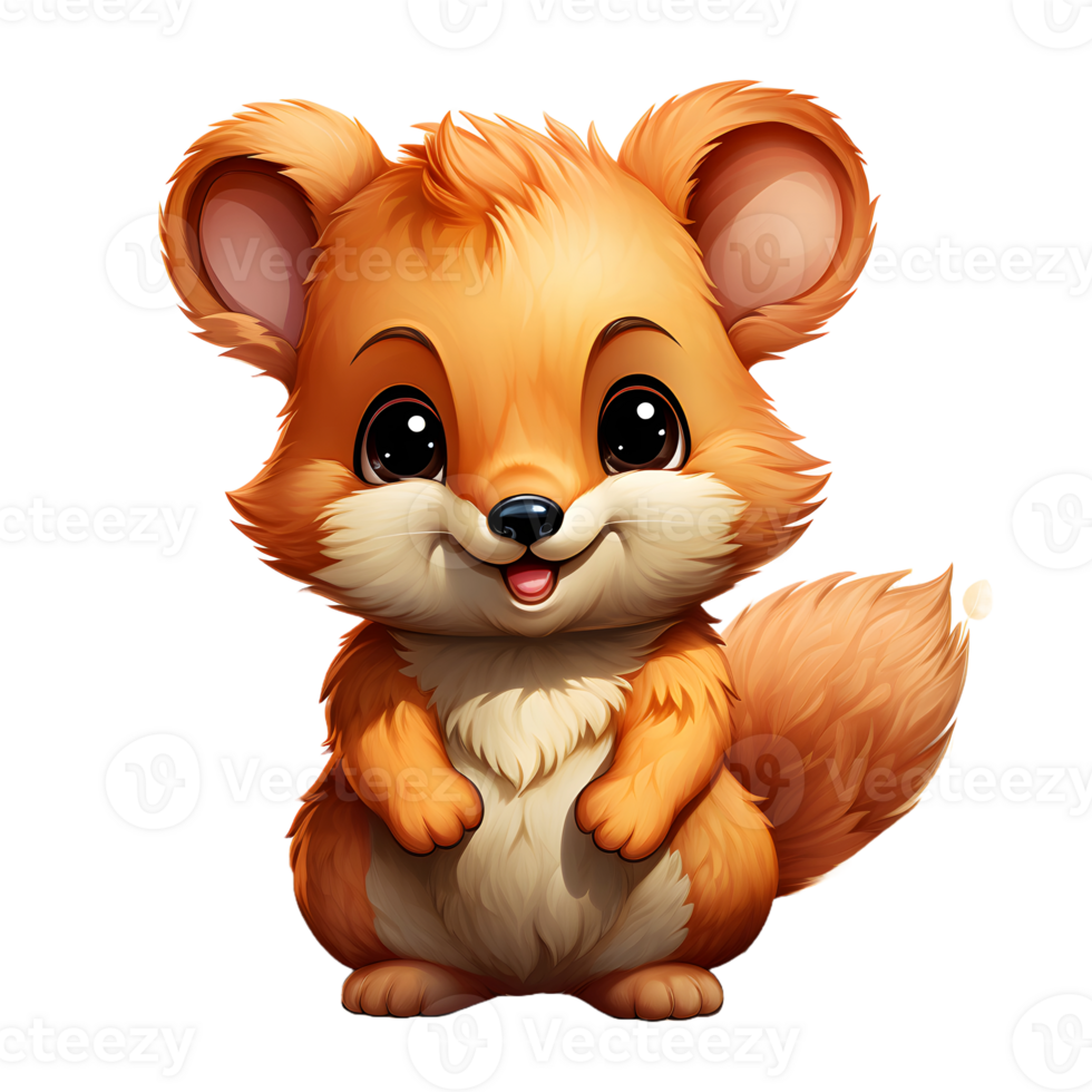 AI generated Cute Quokka Cartoon Illustration Isolated on Transparent Background. Generative Ai png